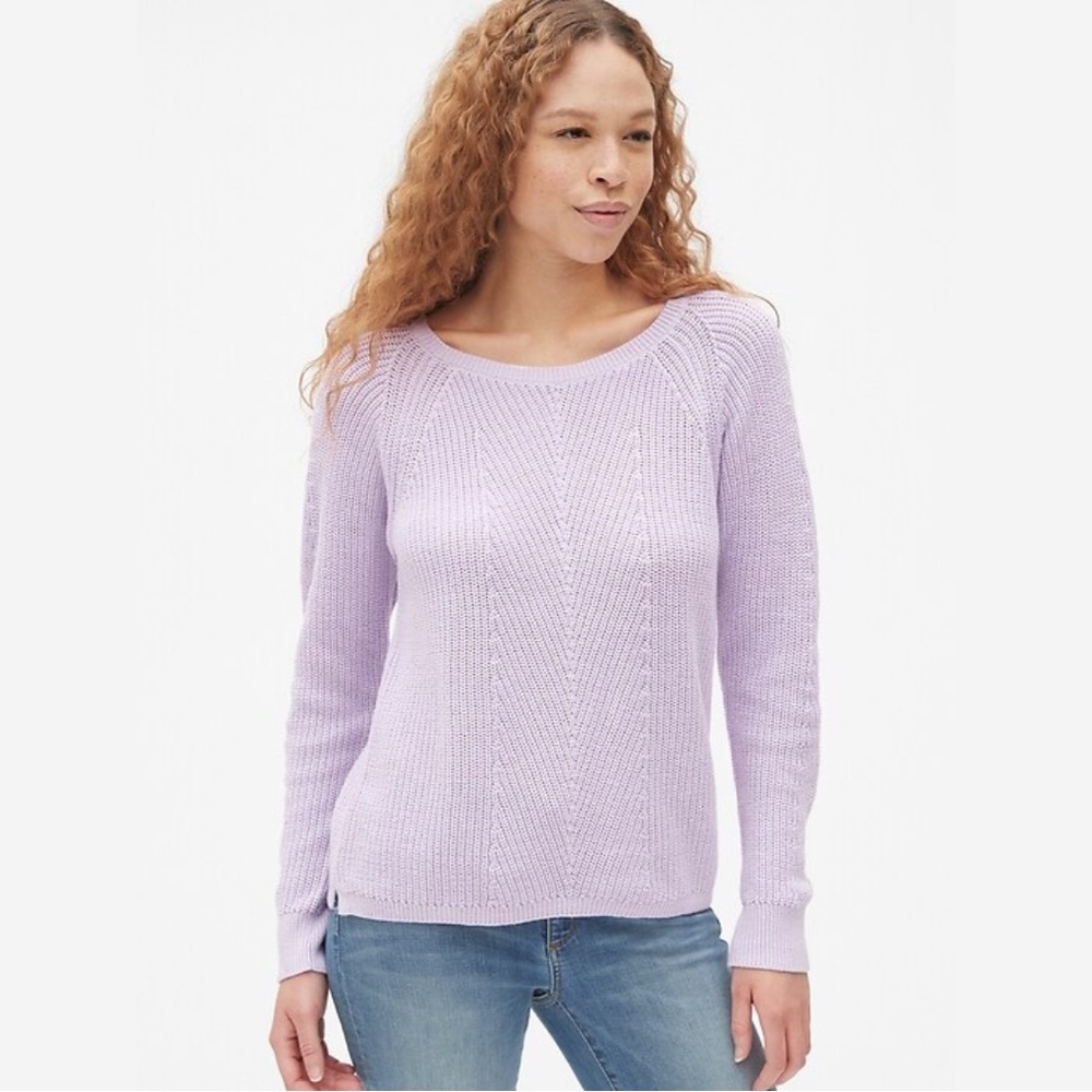 Gap Vintage Wash Diagonal Ribbed Pullover Sweater in Lilac size M